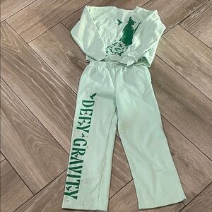Wicked Target Elpheba Kids Mint Green Matching Sweat Set with Graphic Print